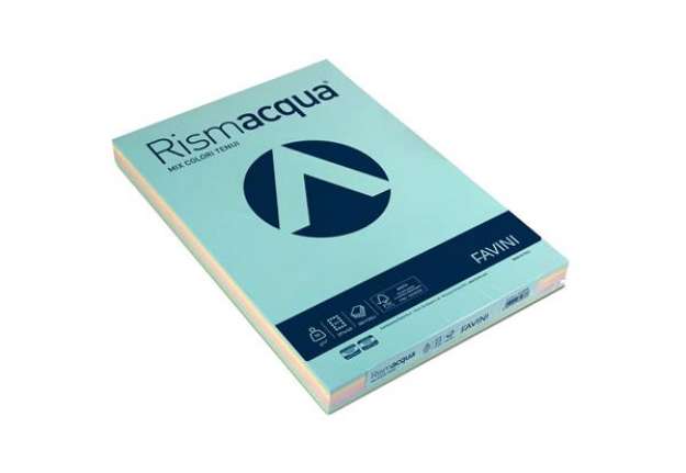 Immagine di Carta colorata Favini Rismacqua colori tenui 90 g/m² A3 mix 5 colori 300 fogli - A66X323