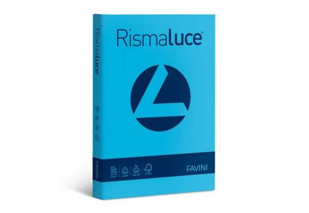 Immagine di Carta colorata Favini Rismaluce colori forti 140 g/m² A3 azzurro - Risma da 200 fogli - A65G213