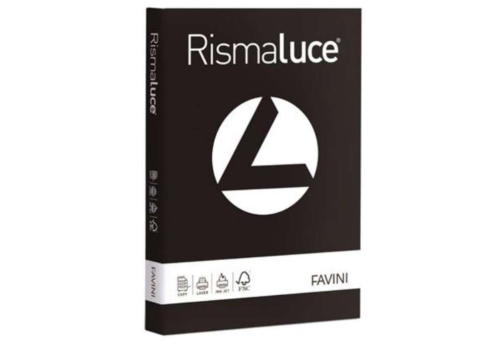 Immagine di Carta colorata Favini Rismaluce colori forti 200 g/m² A4 nero 63 - Risma da 125 fogli - A67A134