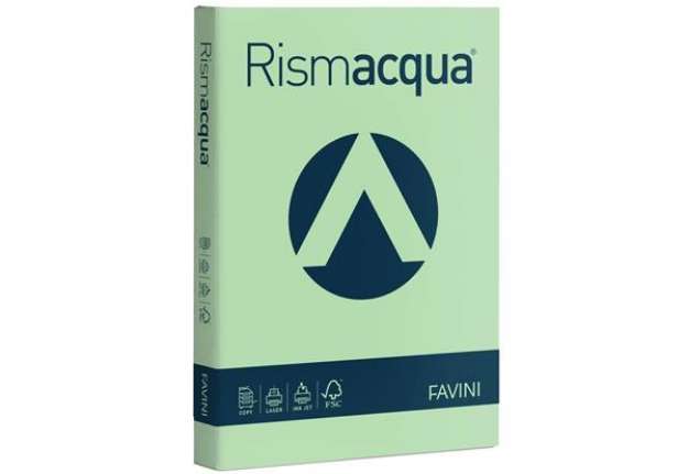 Immagine di Carta colorata Favini Rismacqua colori tenui 200 g/m² A4 verde chiaro 09 Risma da 125 fogli - A67P10