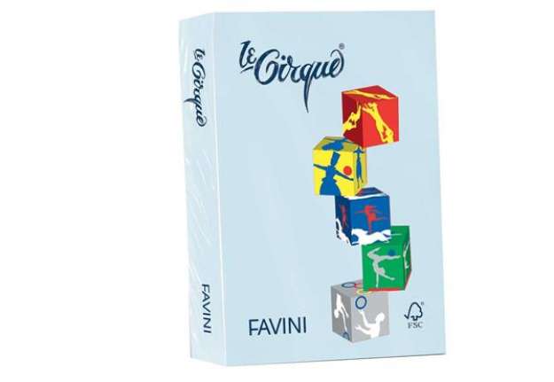 Immagine di Carta colorata FAVINI LE CIRQUE per tutte le tecnologie di stampa 80 g/m² A4 celeste 101  500 fogli