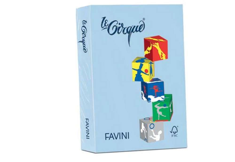 Immagine di Carta colorata FAVINI LE CIRQUE per tutte le tecnologie di stampa 80 g/m² A4 azzurro 106  500 fogli