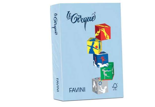 Immagine di Carta colorata FAVINI LE CIRQUE per tutte le tecnologie di stampa 80 g/m² A4 azzurro 106  500 fogli