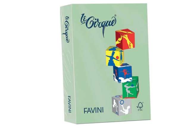 Immagine di Carta colorata FAVINI LE CIRQUE per tutte le tecnologie di stampa 80 g/m² A4 verde 107  500 fogli -