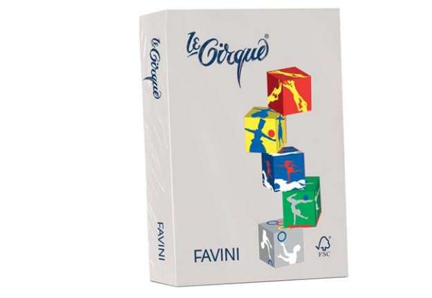 Immagine di Carta colorata FAVINI LE CIRQUE per tutte le tecnologie di stampa 80 g/m² A4 grigio 109  500 fogli -