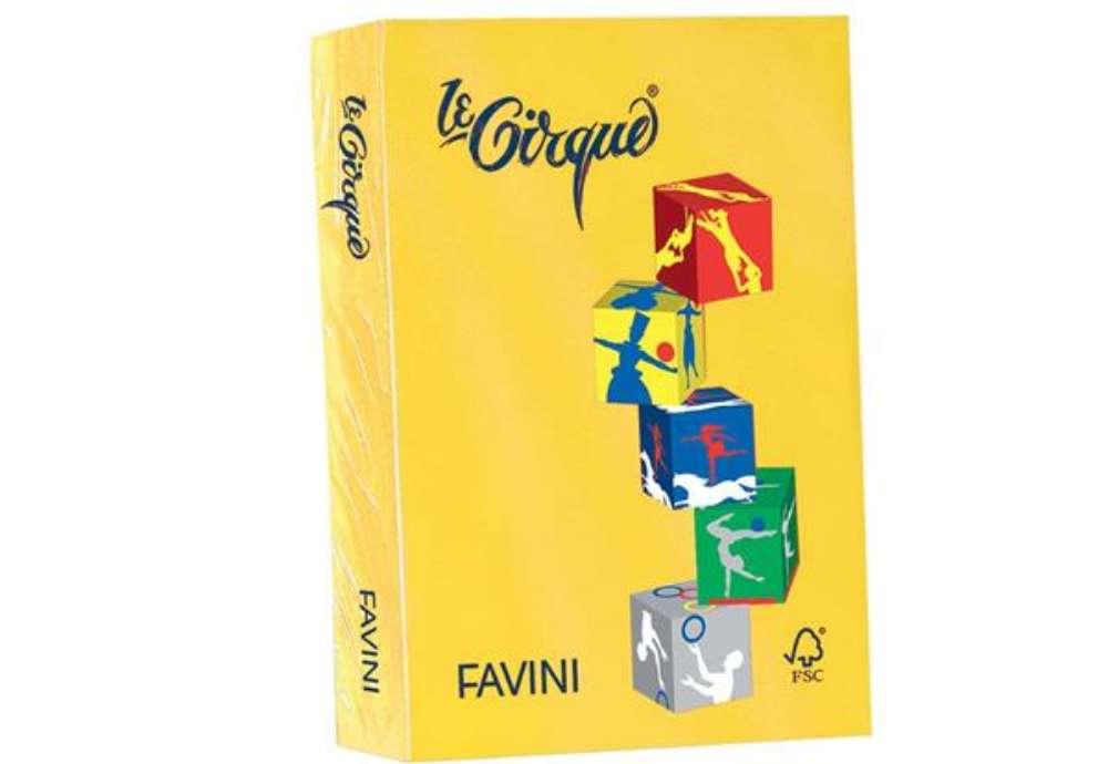 Immagine di Carta colorata FAVINI LE CIRQUE per tutte le tecnologie di stampa 80 g/m² A4 giallo zolfo 200  500 f