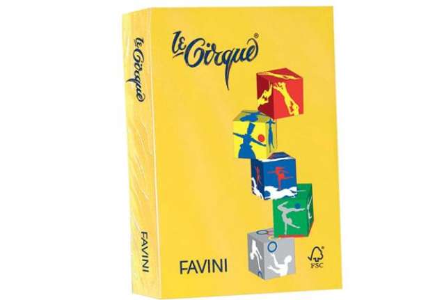 Immagine di Carta colorata FAVINI LE CIRQUE per tutte le tecnologie di stampa 80 g/m² A4 giallo zolfo 200  500 f