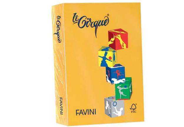 Immagine di Carta colorata FAVINI LE CIRQUE per tutte le tecnologie di stampa 80 g/m² A4 giallo oro 201  500 fog