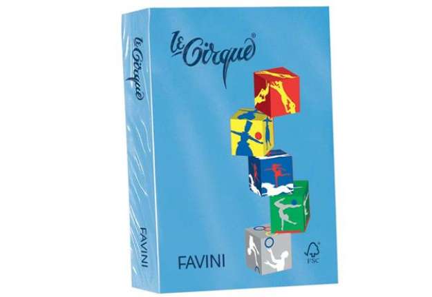 Immagine di Carta colorata FAVINI LE CIRQUE per tutte le tecnologie di stampa 80 g/m² A4 azzurro reale 204  500
