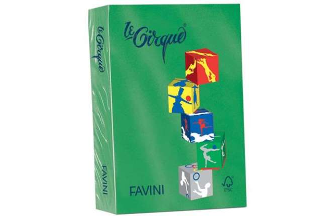 Immagine di Carta colorata FAVINI LE CIRQUE per tutte le tecnologie di stampa 80 g/m² A4 verde bandiera 208  500