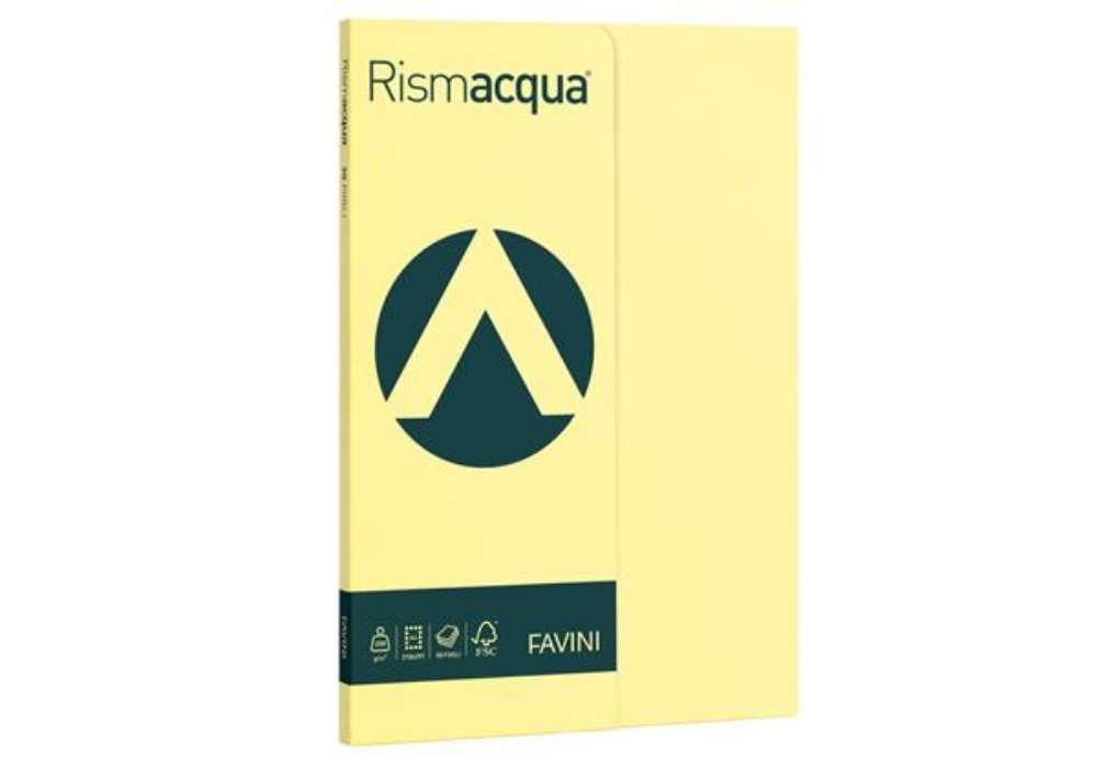 Immagine di Carta colorata Favini Rismacqua colori tenui 200 g/m² A4 giallo chiaro 07 - Risma 50 fogli - A692544