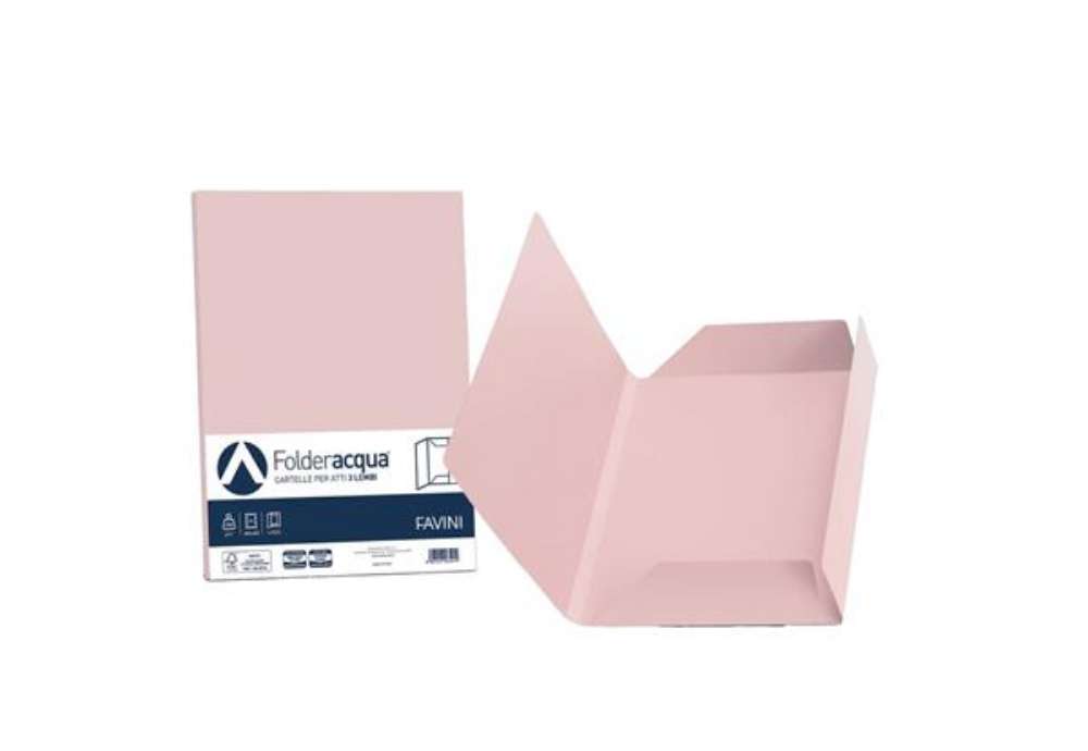 Immagine di Cartellina 3 lembi Favini FOLDER 3L Luce&Acqua 200 g/m² 24,5x34,5 cm rosa 10  conf.25 - A50S434