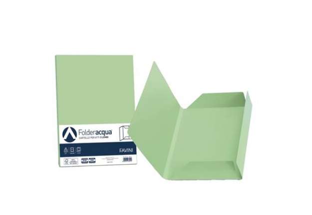Immagine di Cartellina 3 lembi Favini FOLDER 3L Luce&Acqua 200 g/m² 24,5x34,5cm verde chiaro 09 conf.25 - A50P43