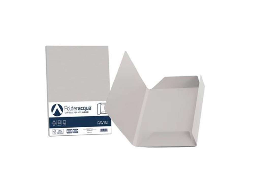 Immagine di Cartellina 3 lembi Favini FOLDER 3L Luce&Acqua 200 g/m² 24,5x34,5cm ghiaccio 12 conf.25 - A50U434