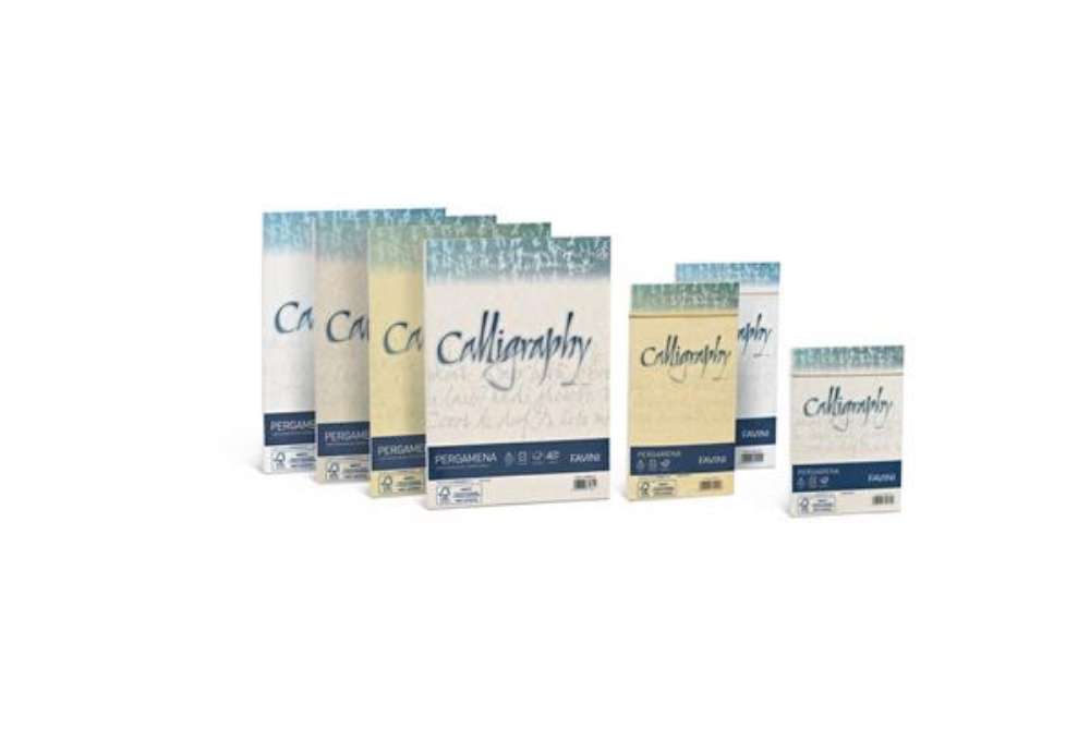 Immagine di Carta pergamena FAVINI Calligraphy per lettere da stampare, finitura liscia 190 g/m² A4 crema 05  50