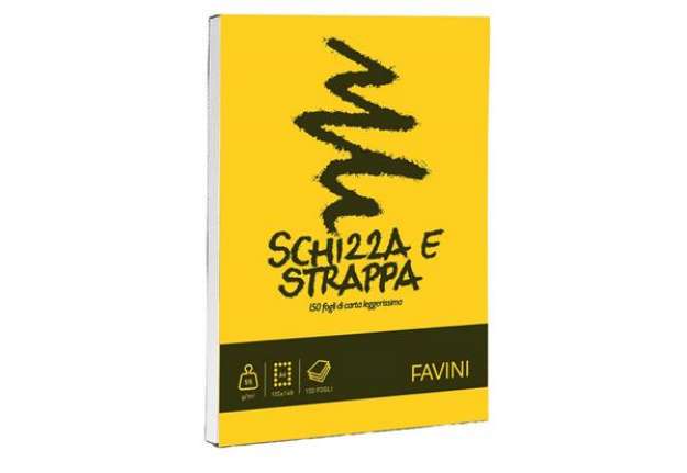 Immagine di Album da disegno Favini SCHIZZA&STRAPPA in carta naturale liscia 50 g/m² 10,5x14,8cm (A6) -150fg - A