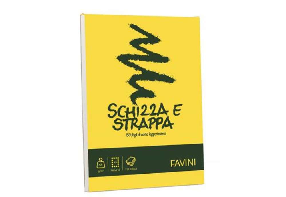 Immagine di Album da disegno Favini SCHIZZA&STRAPPA in carta naturale liscia 50 g/m² 14,8x21cm (A5) -150fg - A20