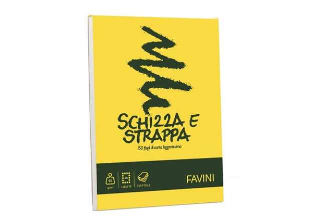 Immagine di Album da disegno Favini SCHIZZA&STRAPPA in carta naturale liscia 50 g/m² 14,8x21cm (A5) -150fg - A20
