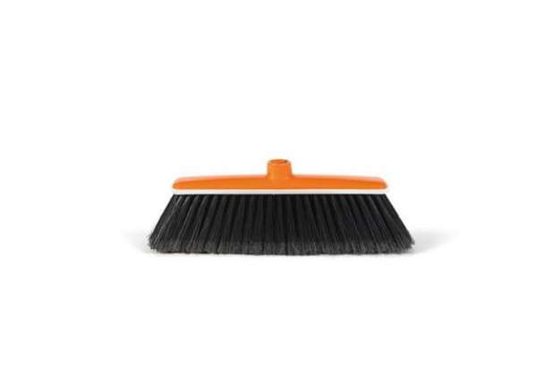 Immagine di Scopa per interni Molly Perfetto Factory con paracolpi coccia arancio / setole nere - 0050F
