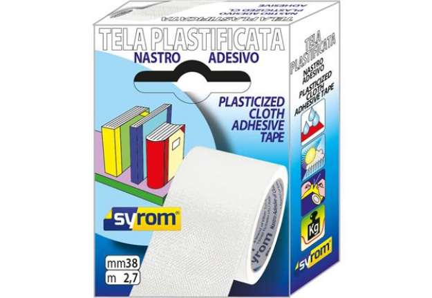 Immagine di Nastro adesivo in tela Tes 702 SYROM formato 38 mm x 2,7 m  - materiale tela plastificata bianco - 7