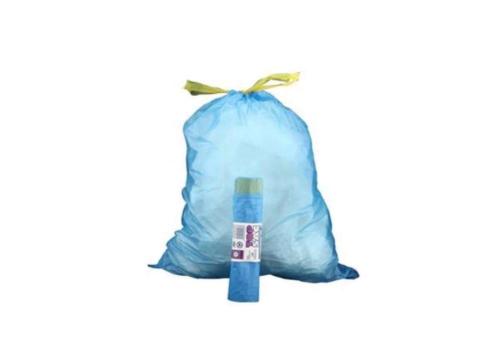Immagine di Sacchi immondizia per rifiuti inorganici Rolsac 27 L 50x60 cm - 16 µm azzurro - rotolo da 15 pezzi -