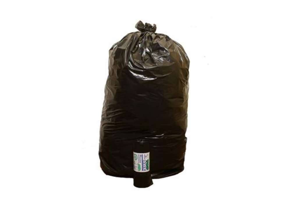 Immagine di Sacchi immondizia per rifiuti inorganici Rolsac 97 L 70x110 cm - 27 µm nero - rotolo da 10 pezzi - 1