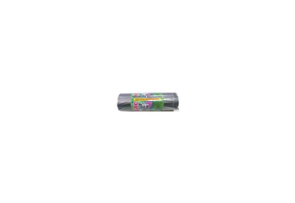 Immagine di Sacchi immondizia per rifiuti inorganici Rolsac 97 L 70x110 cm - 22 µm grigio - rotolo da 10 pezzi -