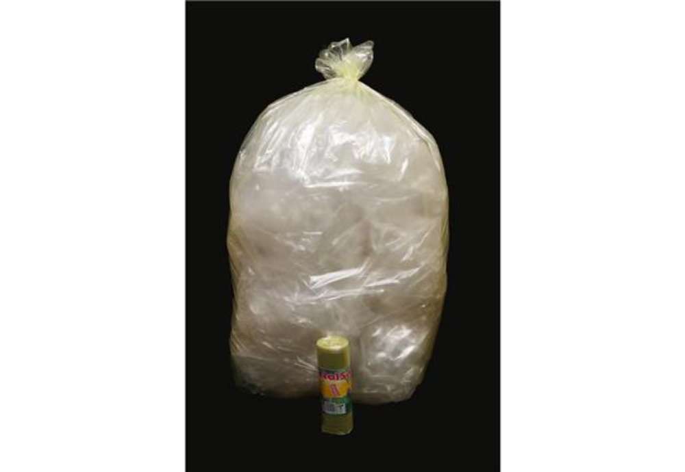 Immagine di Sacchi immondizia per rifiuti inorganici Rolsac 97 L 70x110 cm - 22 µm giallo - rotolo da 10 pezzi -