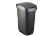 Immagine di Cestino gettacarte Rotho con coperchio basculante nero/grigio - 50 l F600029