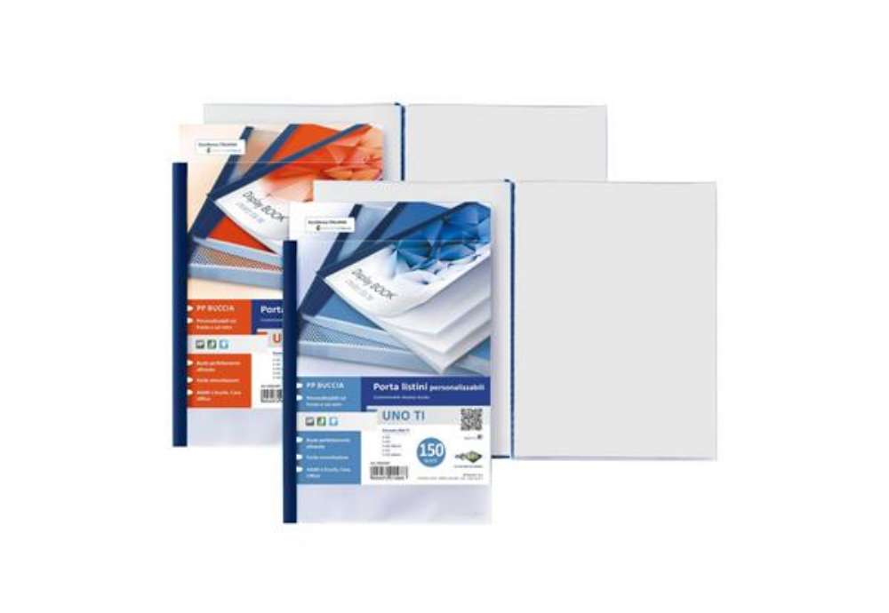 Immagine di Portalistini personalizzabile in PP Sei Rota Uno TI - PP buccia - 150 buste A4 blu - 55231507