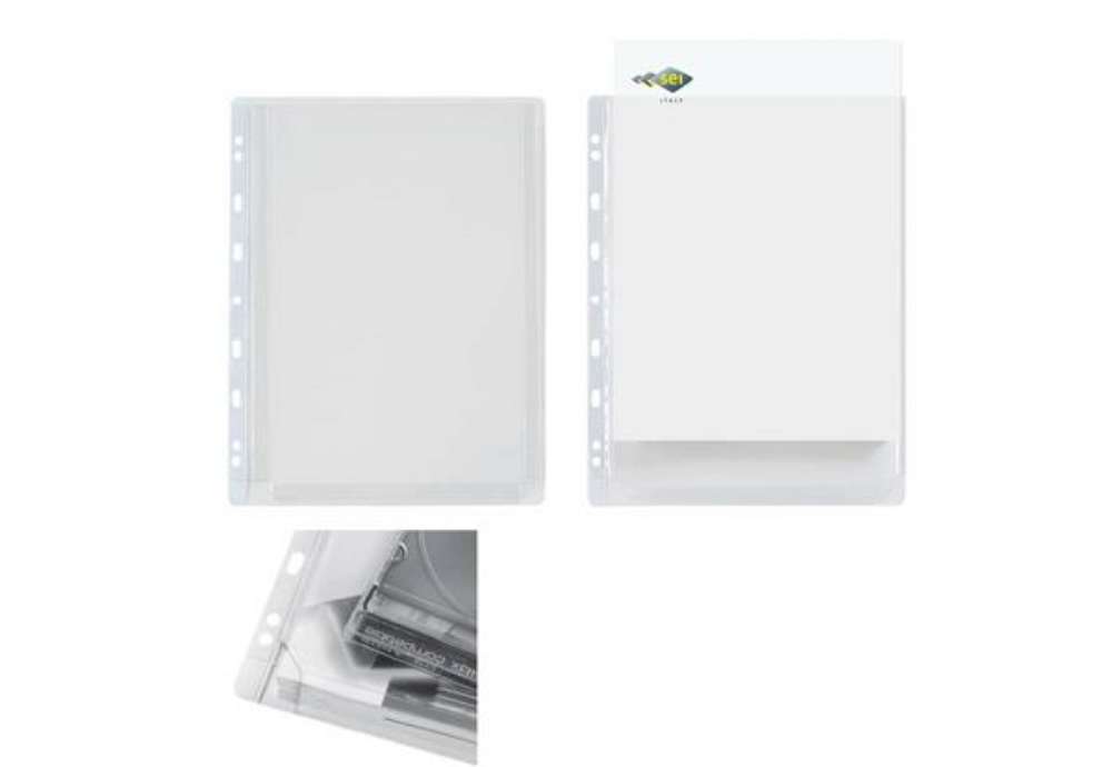 Immagine di Buste con soffietto in PVC Sei Rota Ercole GS A4 con soffietto - altissima capacità trasparente  10