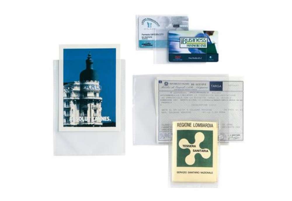 Immagine di Buste a U Sei Rota Soft PP liscio - alto spessore trasparente - formato interno 6x10 cm Conf. 100 pe