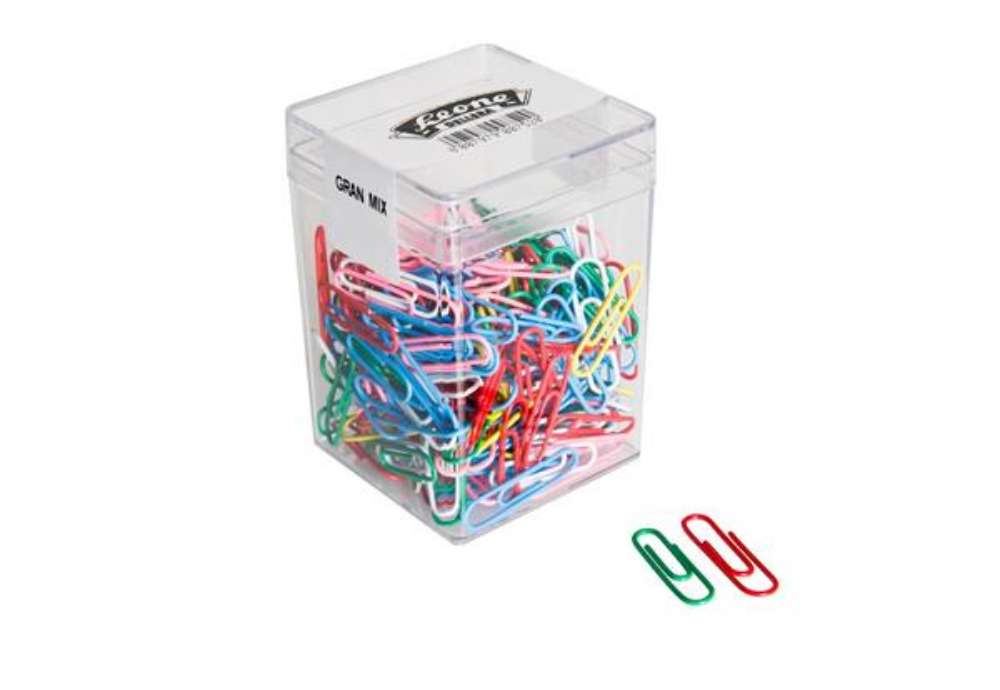 Immagine di Fermagli Leone Dell'Era in filo ricoperto da plastica colorata Gran Mix misure assortite scatola da