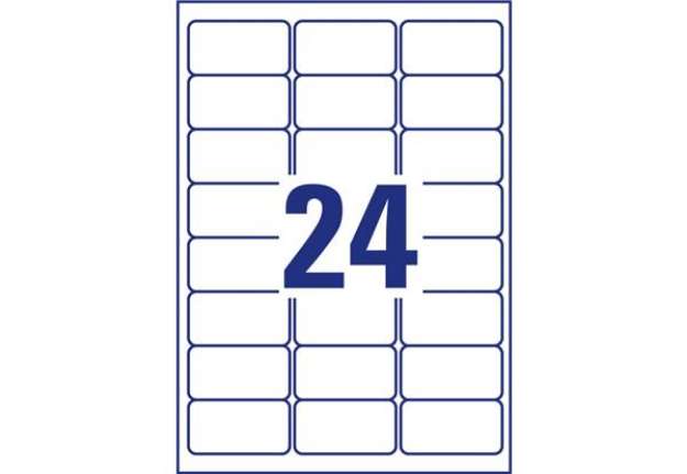 Immagine di Etichette permanenti per freezer Avery 63,5x33,9 mm bianco - 24 et./foglio - laser/inkjet - cf. 25 f