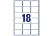 Immagine di Etichette bianche rimovibili AVERY 63,5x46,6 mm - 18 et/foglio - stampanti laser/inkjet Conf. 25 fog