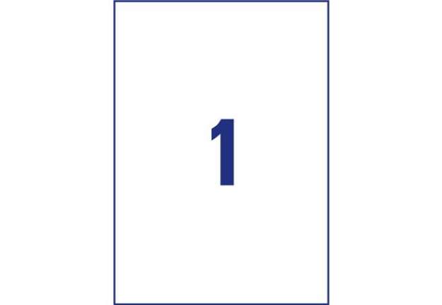 Immagine di Etichette permanenti poliestere bianche Avery 210x297 mm - 1 et/foglio - stampanti inkjet - cf. 10 f