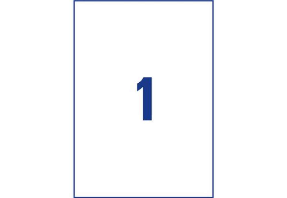 Immagine di Etichette permanenti poliestere bianche Avery 210x297 mm 1 et/foglio - stampanti laser - cf. 100 ff
