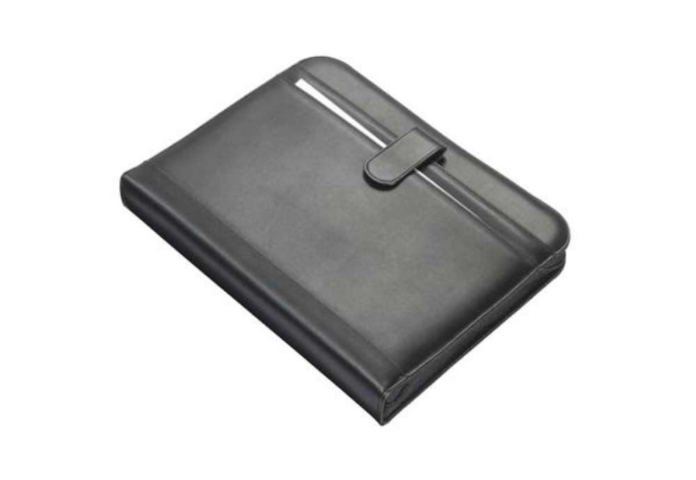 Immagine di Cartella portadocumenti con anelli Alassio RICCIONE in similpelle 28,5x4,5x35,7 cm A4 nero - 30040