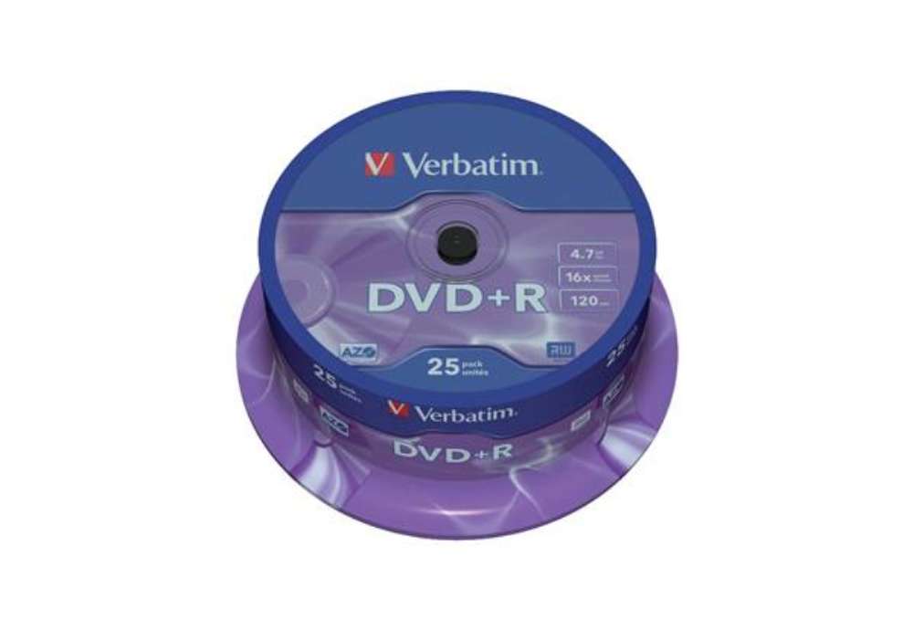 Immagine di DVD+R Verbatim 16x 4.7 GB Spindle Case da 25 dvd - 43500