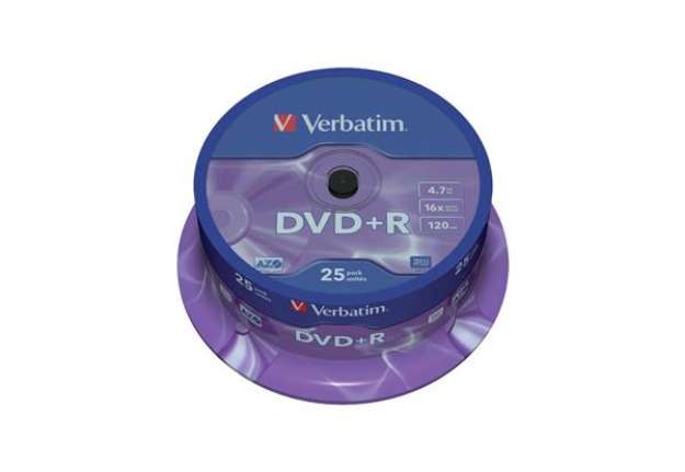 Immagine di DVD+R Verbatim 16x 4.7 GB Spindle Case da 25 dvd - 43500