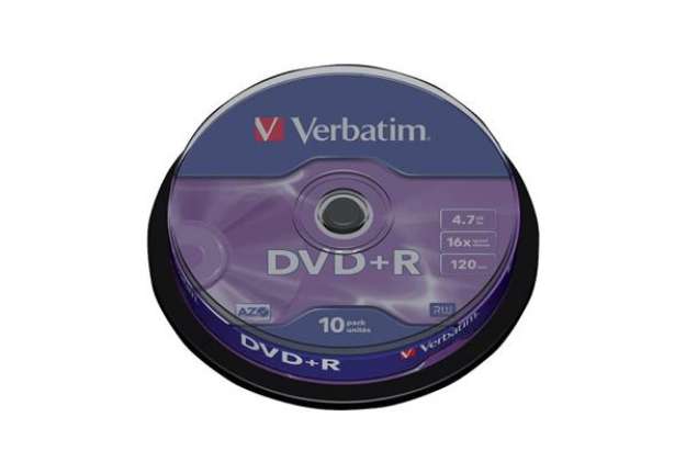 Immagine di DVD+R Verbatim 16x 4.7 GB Spindle Case da 10 dvd-r - 43498