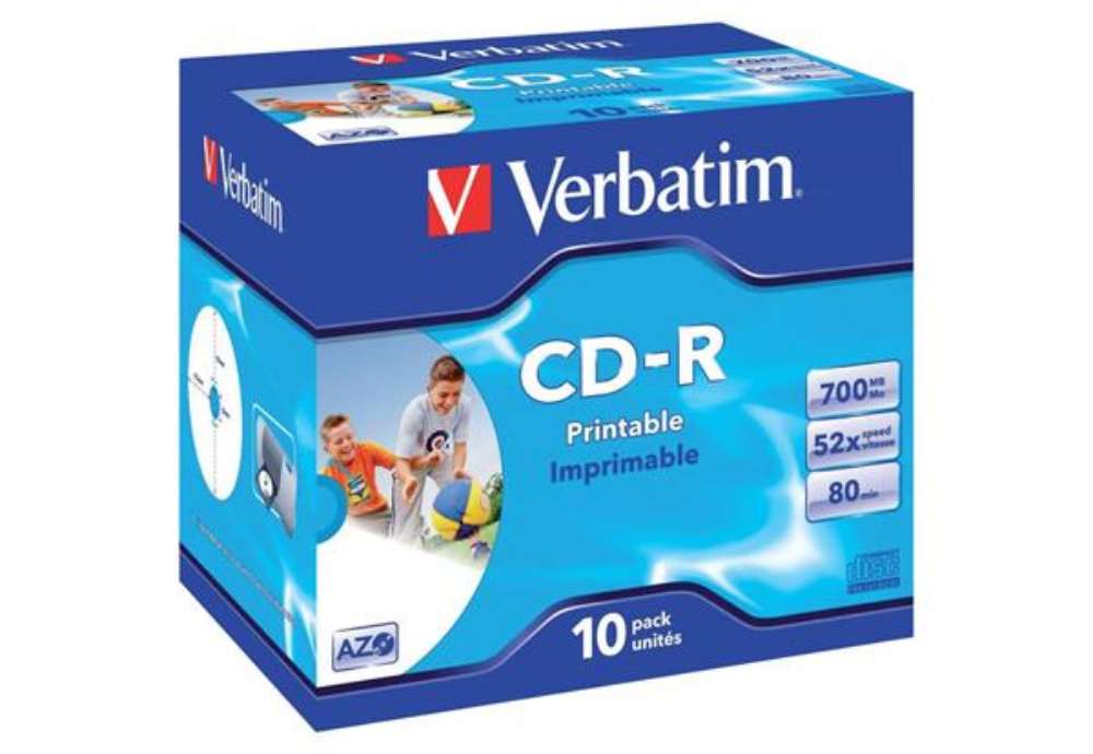Immagine di CD-R AZO Verbatim 52x 700 MB jewel case da 10 cd - 43325