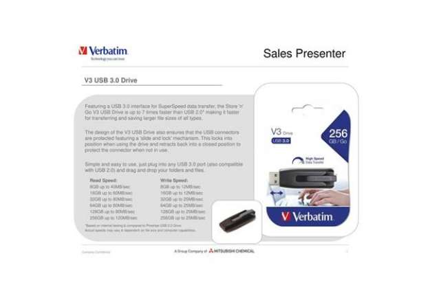 Immagine di Chiavetta USB 3.0 V3 Verbatim 128 GB  49189