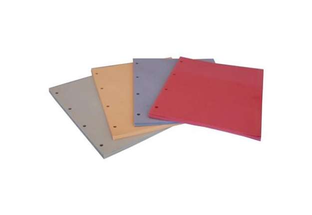 Immagine di Divisori in cartoncino Manilla con fori EURO-CART 23x30 cm rosso conf. da 100 pezzi DM04RO C/FORI_DE
