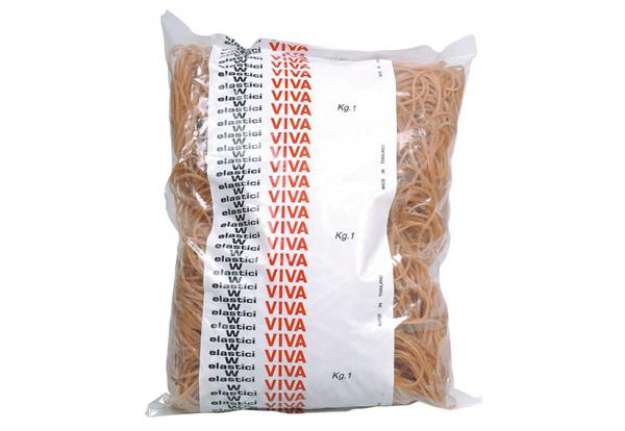 Immagine di Elastici Viva in busta in gomma naturale ambra 60 mm conf. 1000 gr - EN060