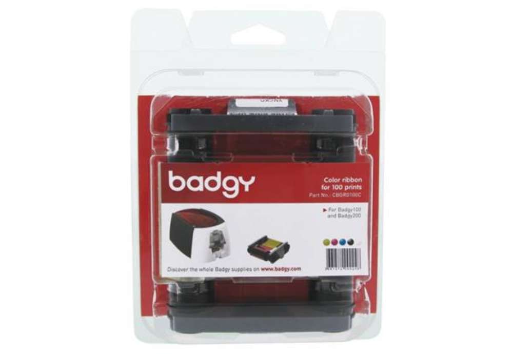Immagine di Nastro di stampa YMCKO per stampante Evolis Badgy 100 stampe/nastro multicolore - CBGR0100C