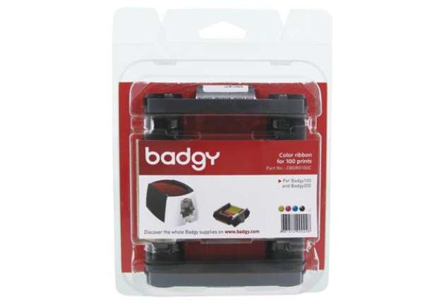 Immagine di Nastro di stampa YMCKO per stampante Evolis Badgy 100 stampe/nastro multicolore - CBGR0100C