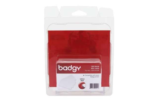Immagine di Tessere fini in PVC per stampante Badgy 0,50 mm in confezione da 100 tessere - CBGC0020W