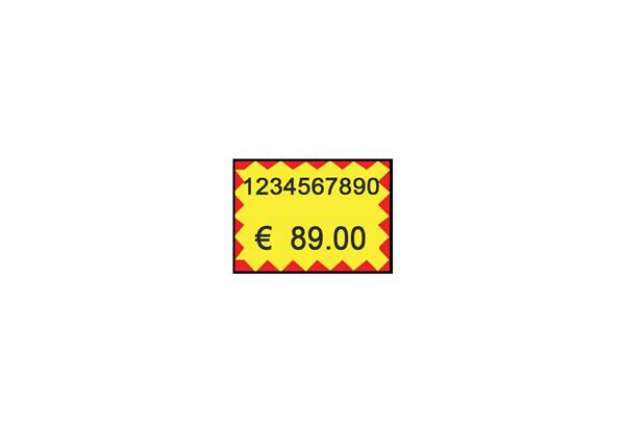 Immagine di Etichette per prezzatrice Printex f.to 26x19 mm giallo/rosso permanenti conf 10 rotoli da 600 etich.