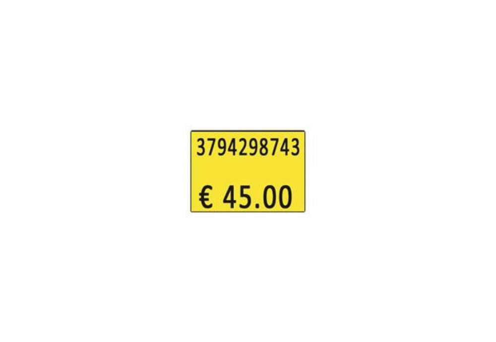 Immagine di Etichette per prezzatrice Printex f.to 26x19 mm giallo removibili conf 10 rotoli da 600 etich. - B10